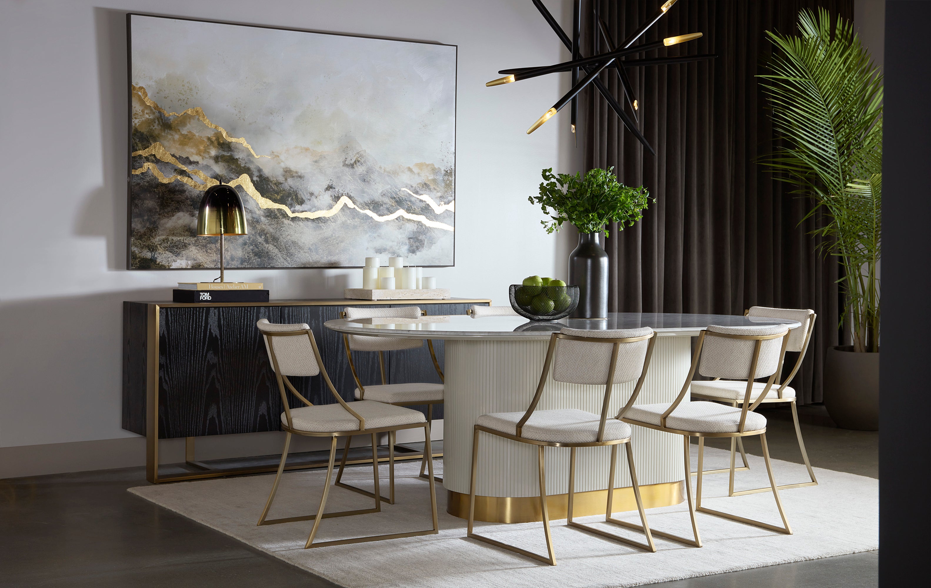 Paloma Dining Table - Oval - White Marble - 84"