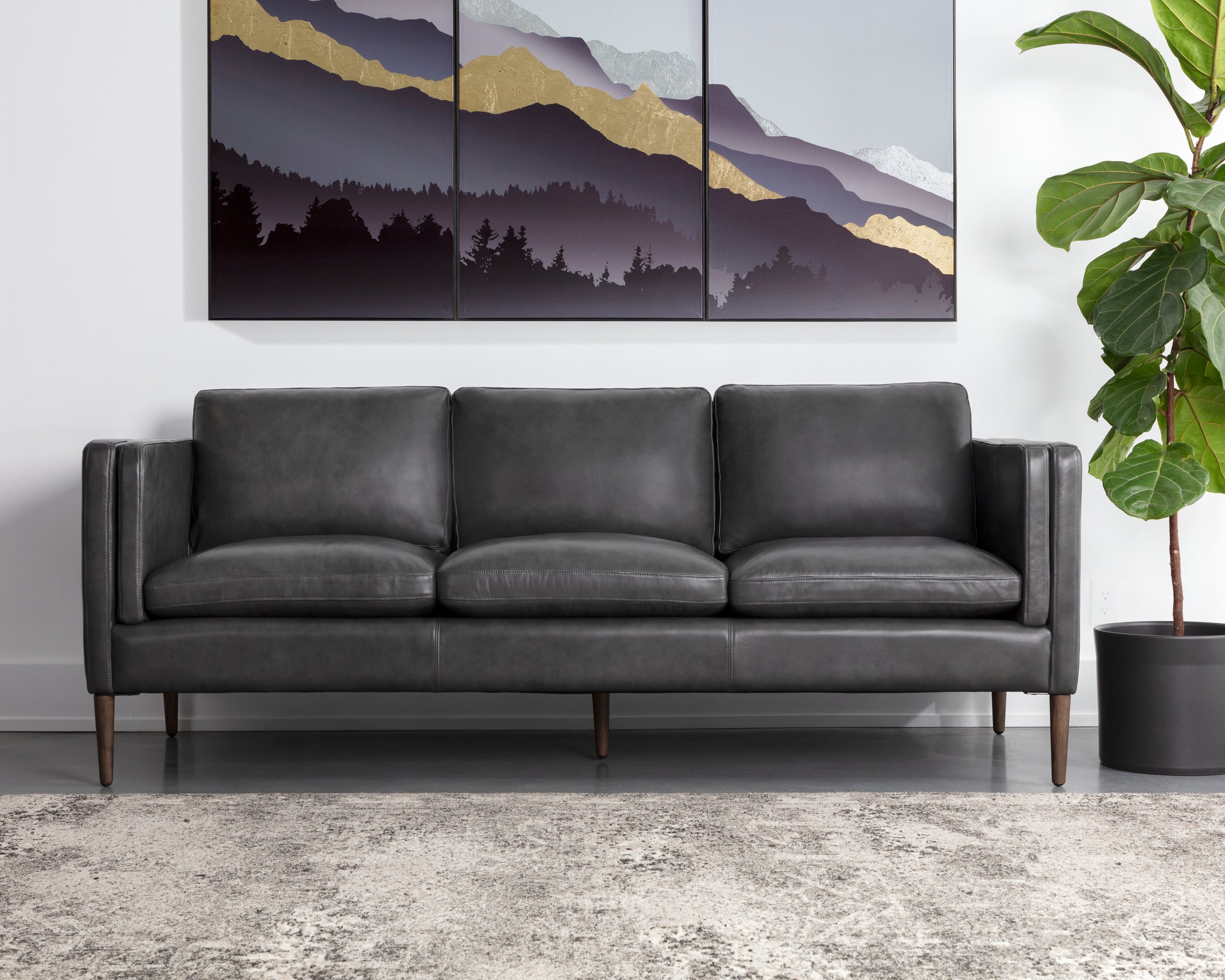 Richmond Sofa - Brentwood Charcoal Leather