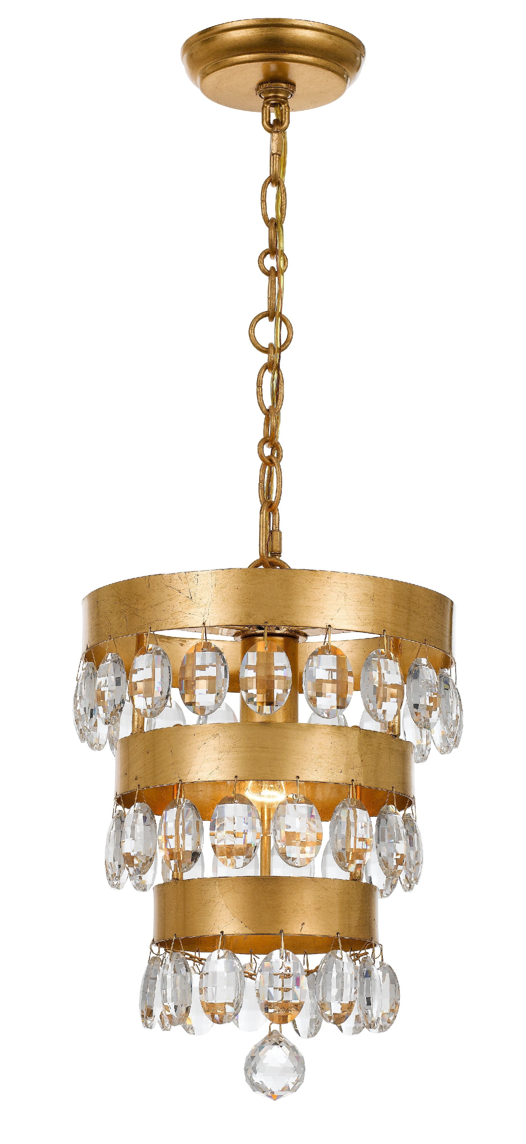 Perla 10'' Antique Gold Pendant