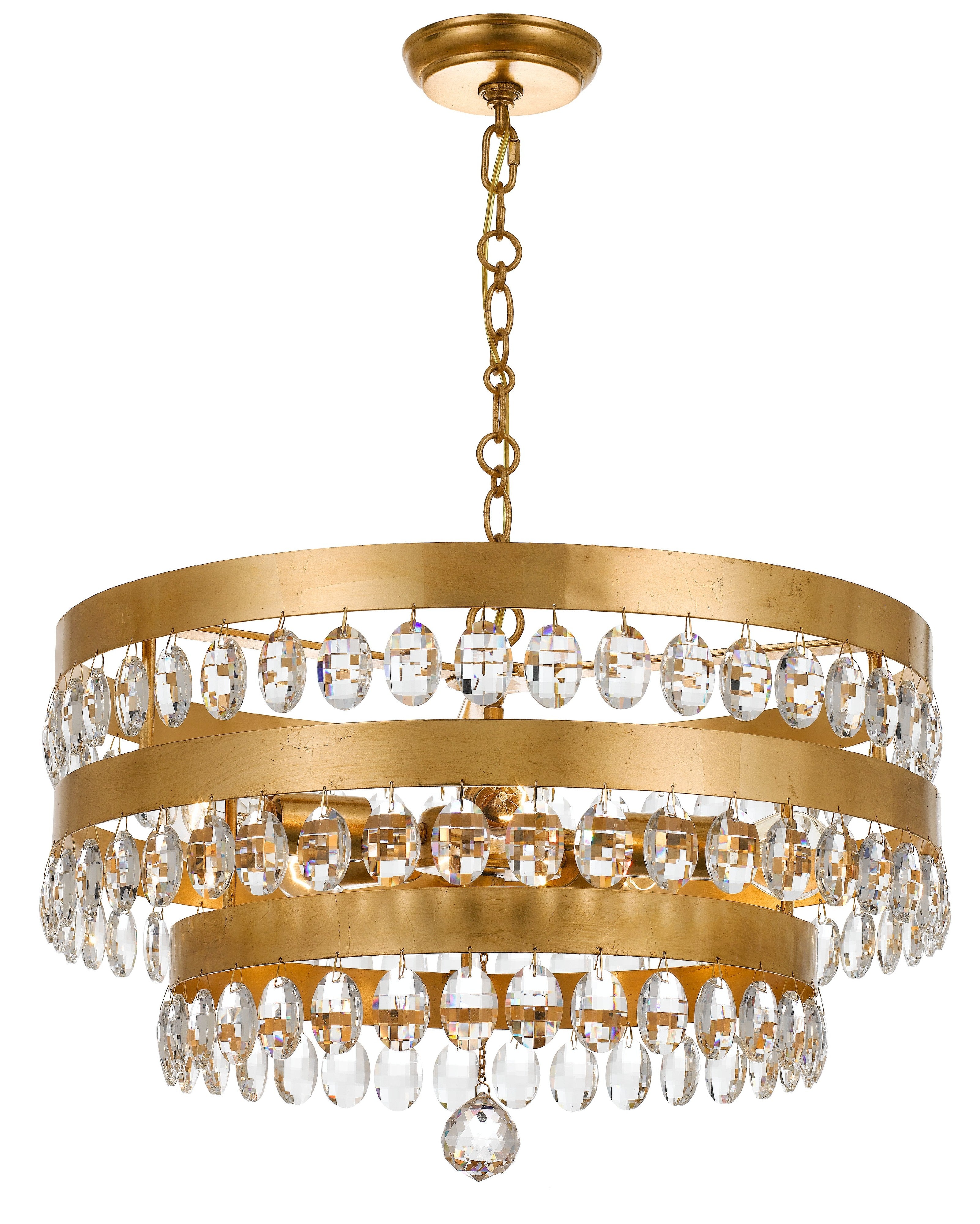 Perla 22'' Antique Gold Chandelier