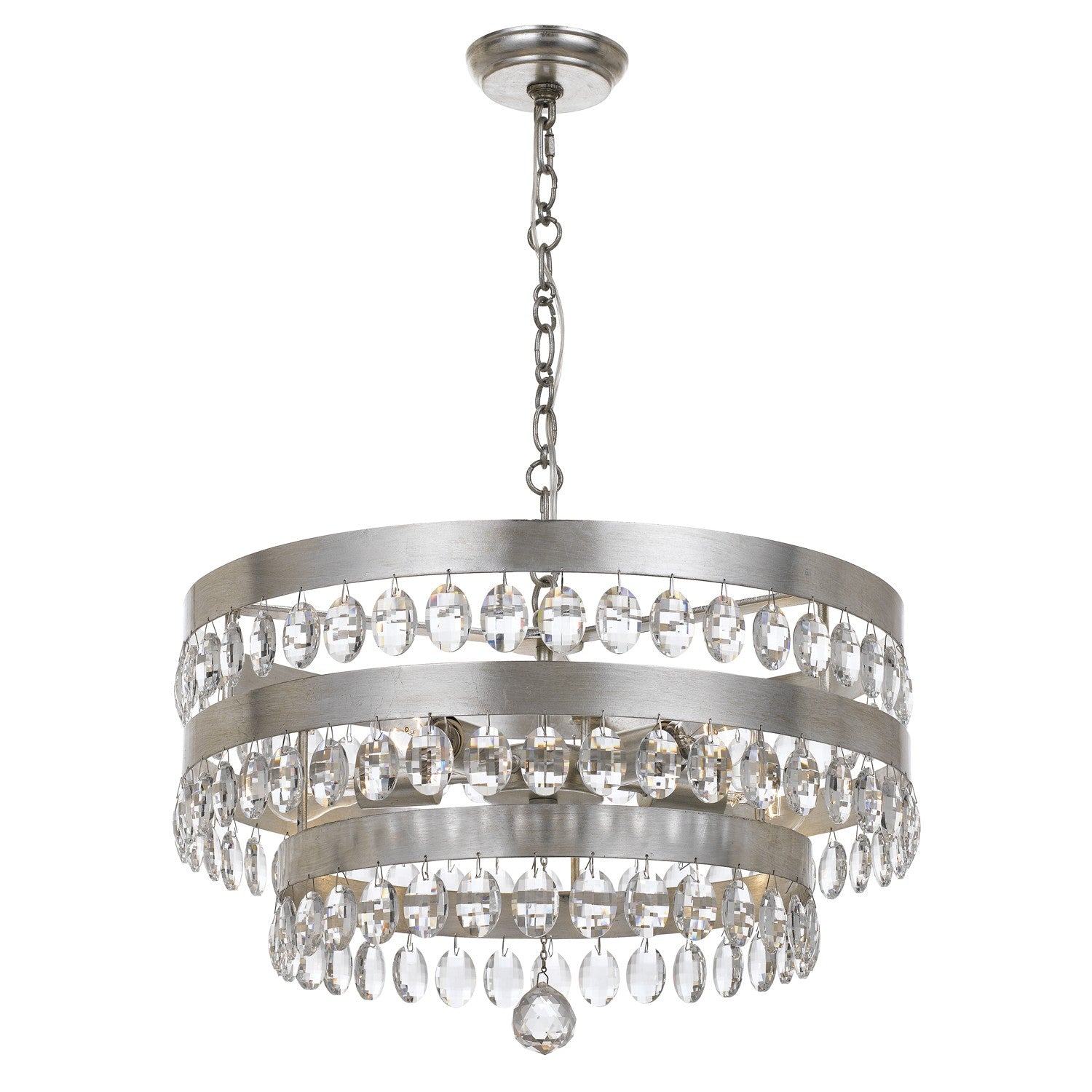 Perla 22'' Antique Silver Chandelier