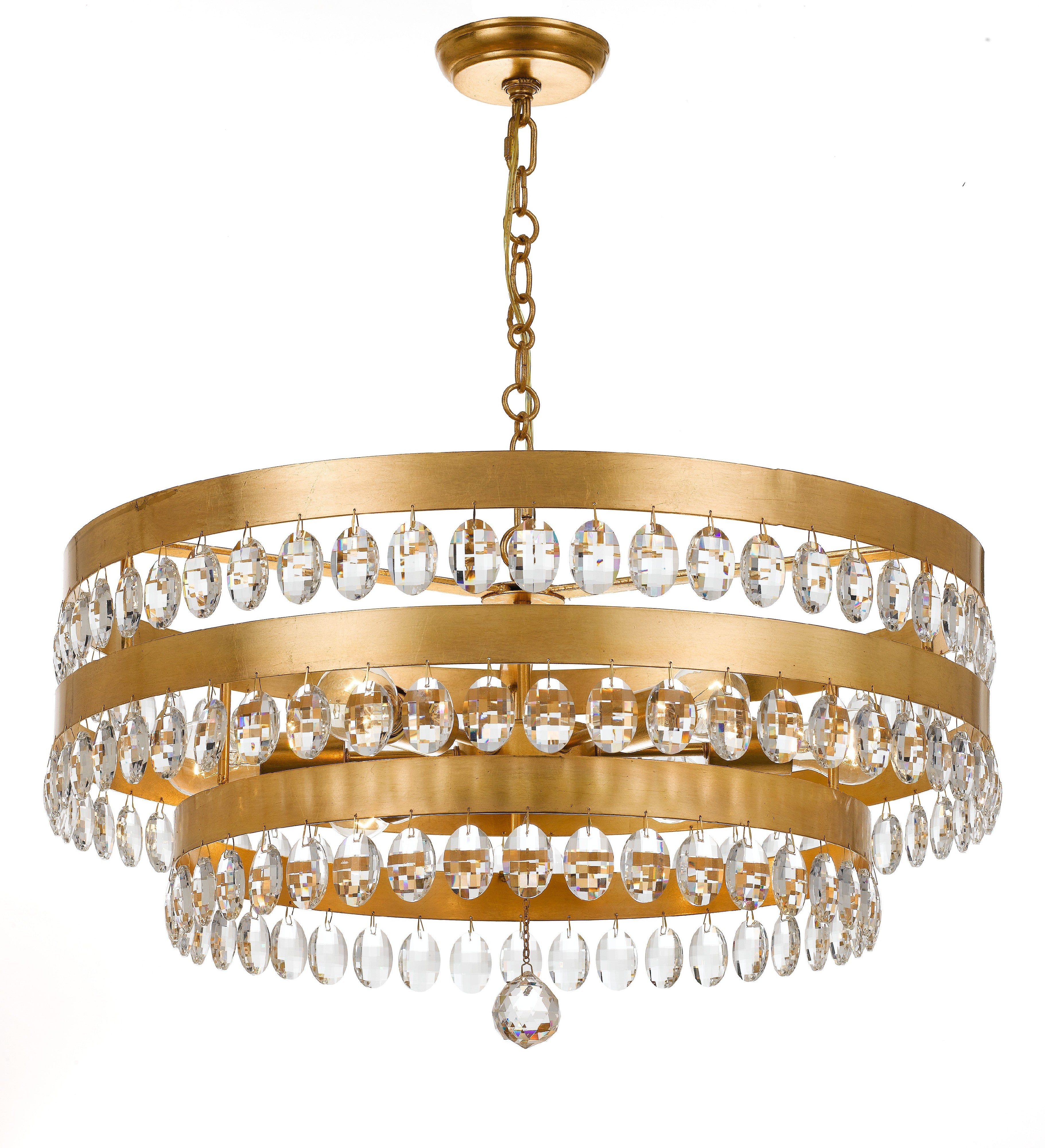 Perla 26'' Antique Gold Chandelier