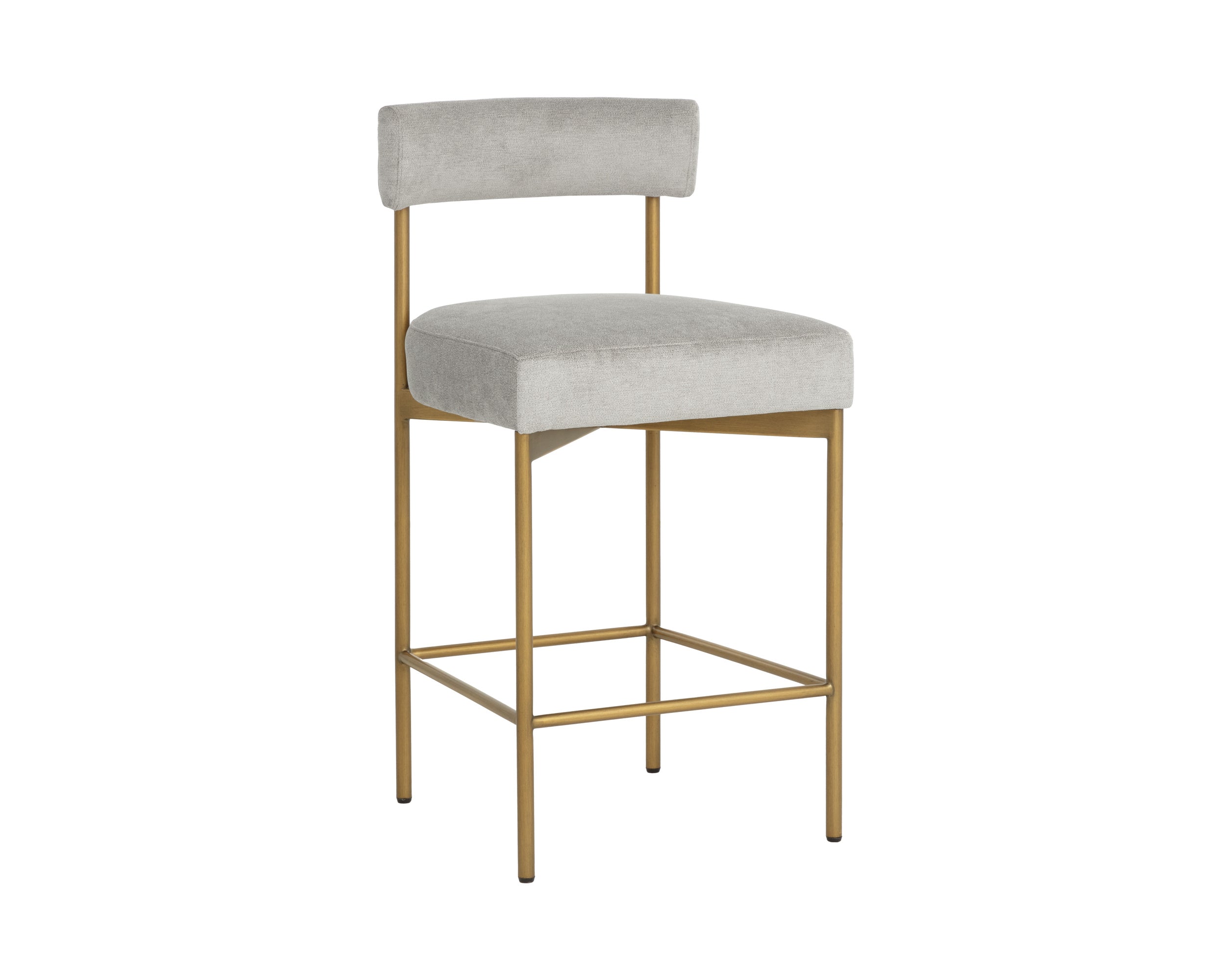 Seneca Counter Stool - Antique Brass - Polo Club Stone