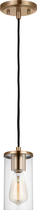 Zire One Light Mini-Pendant | Satin Brass Bulbs Included