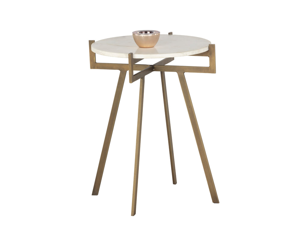 Anak End Table - White Marble