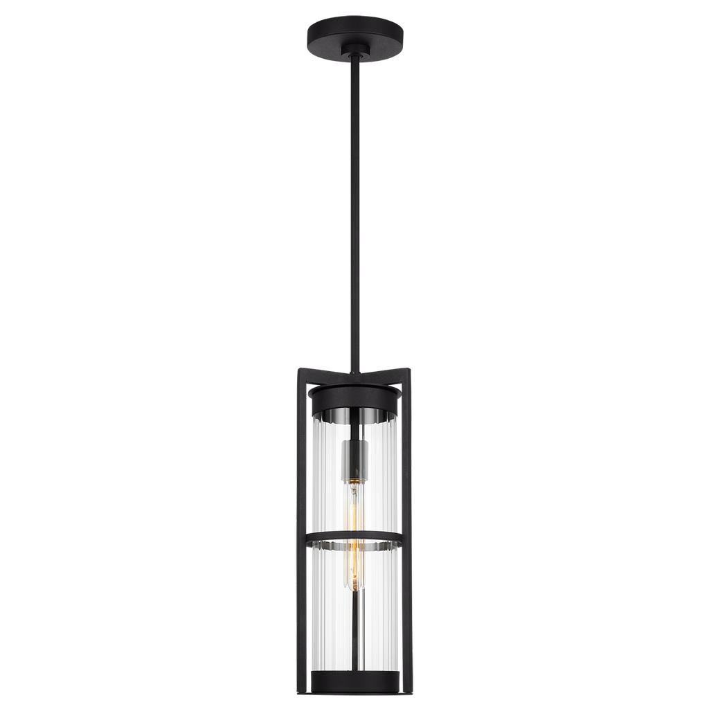 Alcona One Light Outdoor Pendant Lantern Black
