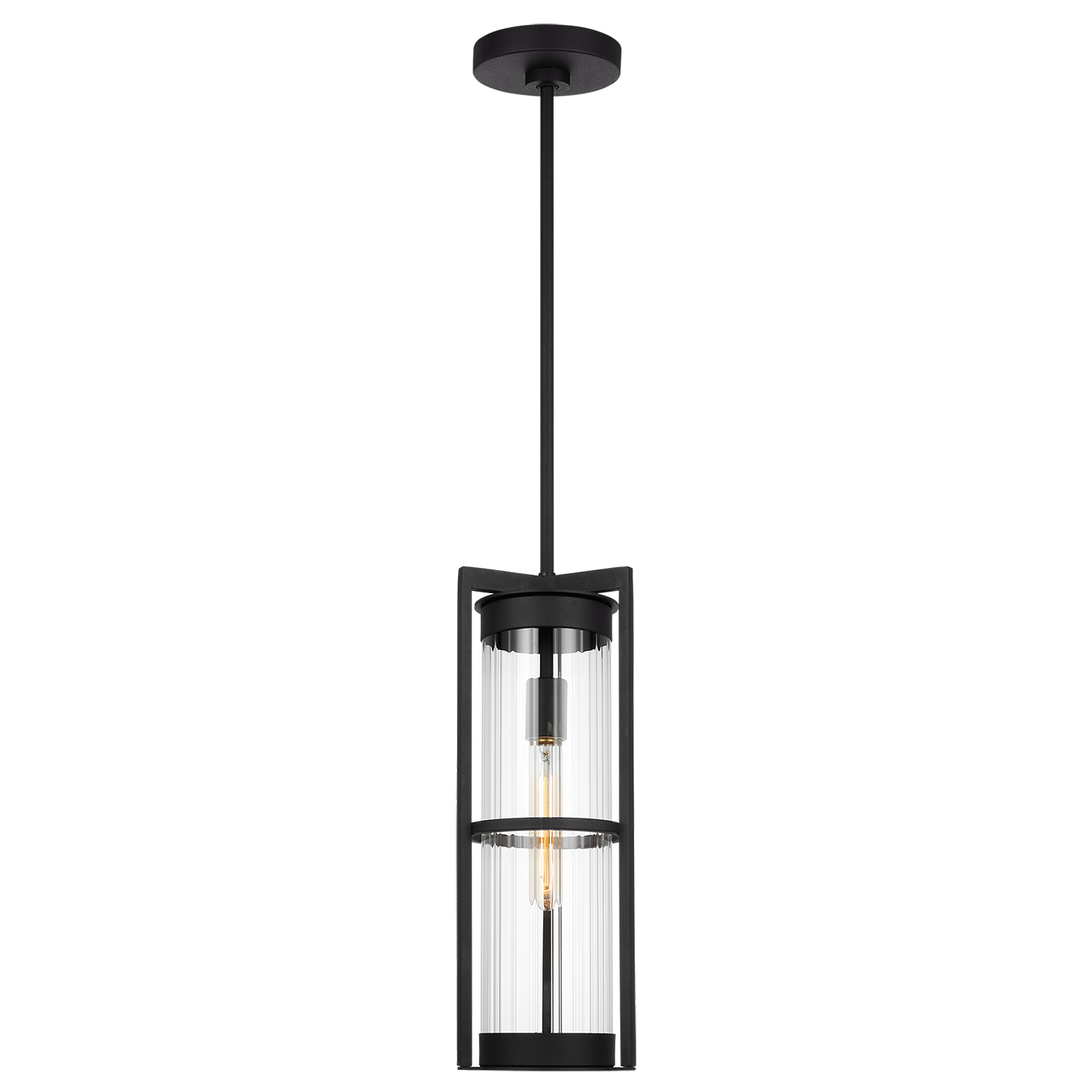 Alcona One Light Outdoor Pendant Lantern Black Bulbs Included