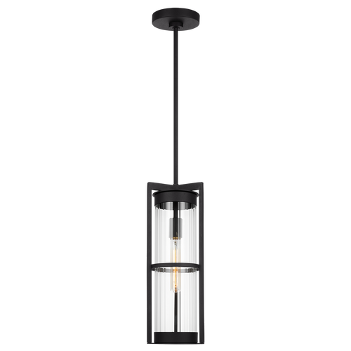 Alcona One Light Outdoor Pendant Lantern Black Bulbs Included