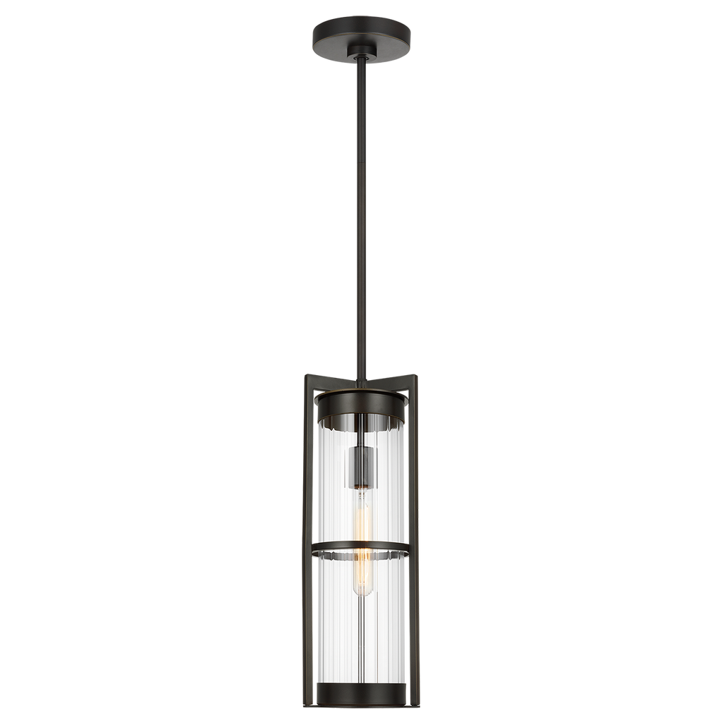 Alcona One Light Outdoor Pendant Lantern Antique Bronze Bulbs Included