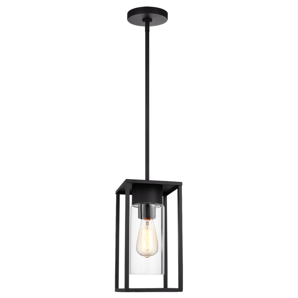 Vado One Light Outdoor Pendant Lantern Black Bulbs Included