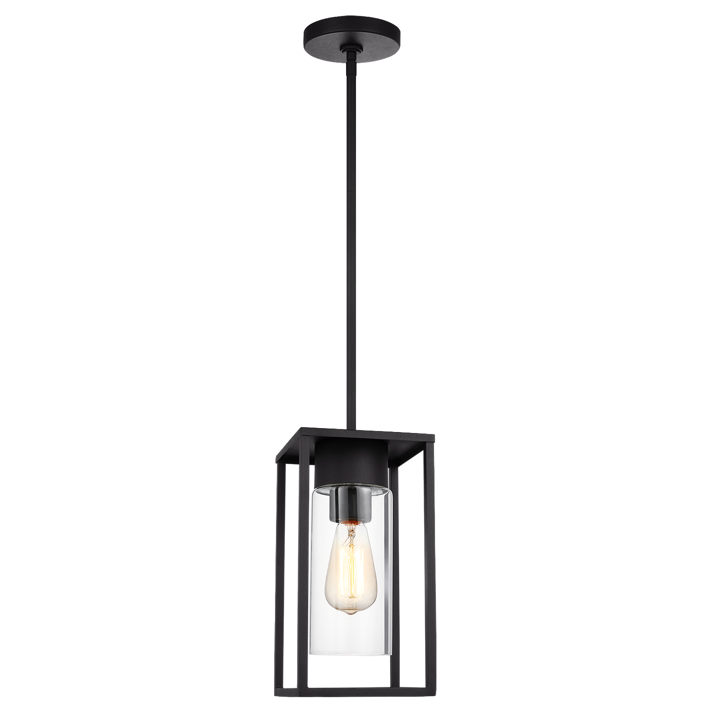 Vado One Light Outdoor Pendant Lantern Black Bulbs Included
