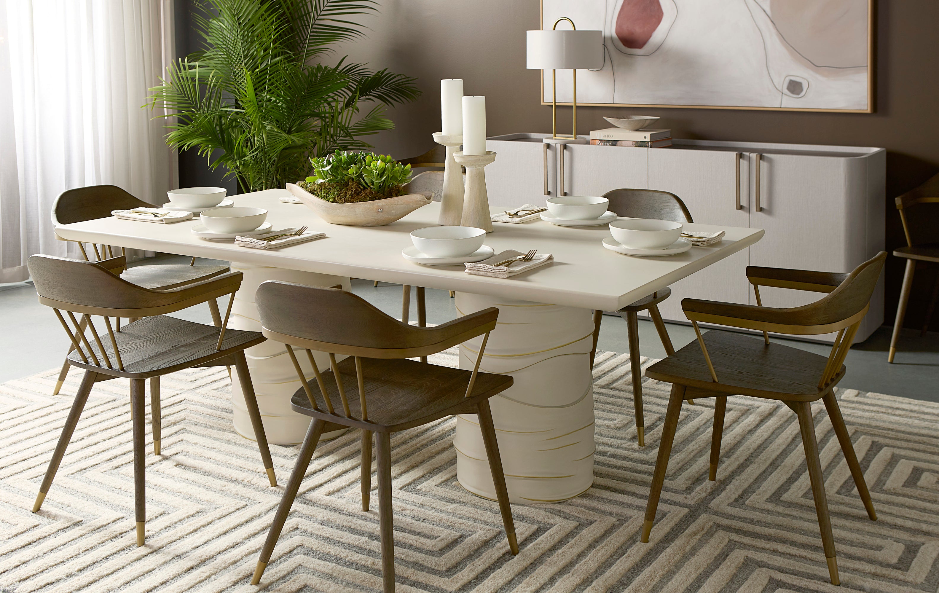 Kezna Table Lamp - White Marble - Matte White