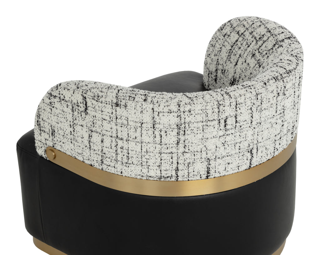 Brinda Swivel Lounge Chair - Bravo Black / Halton Birch