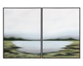 Lakeside Views (Set Of 2) - 36" X 48" - Black Floater Frame