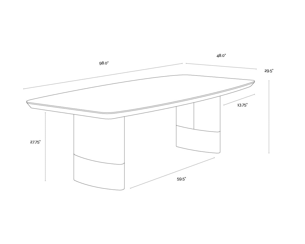 Calida Dining Table - 98"