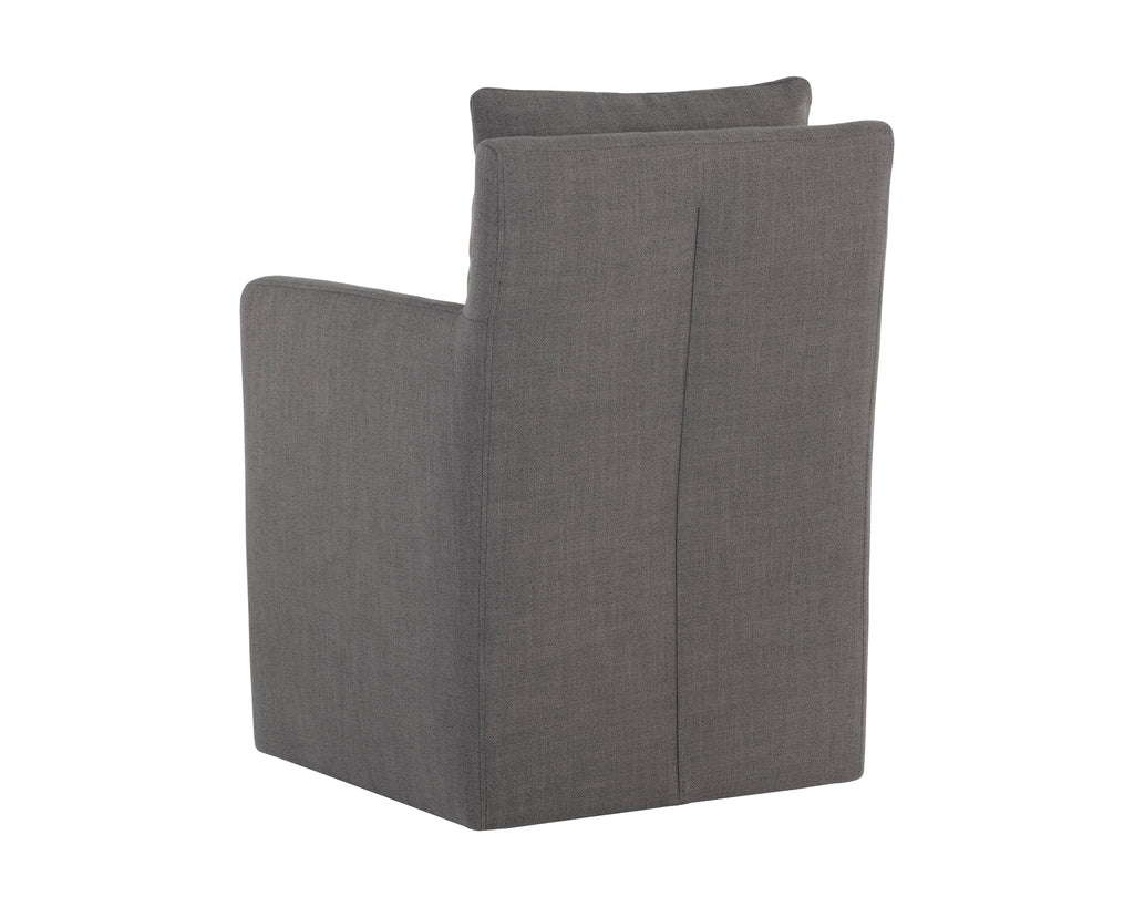 Glenrose Wheeled Dining Armchair - Effie Smoke