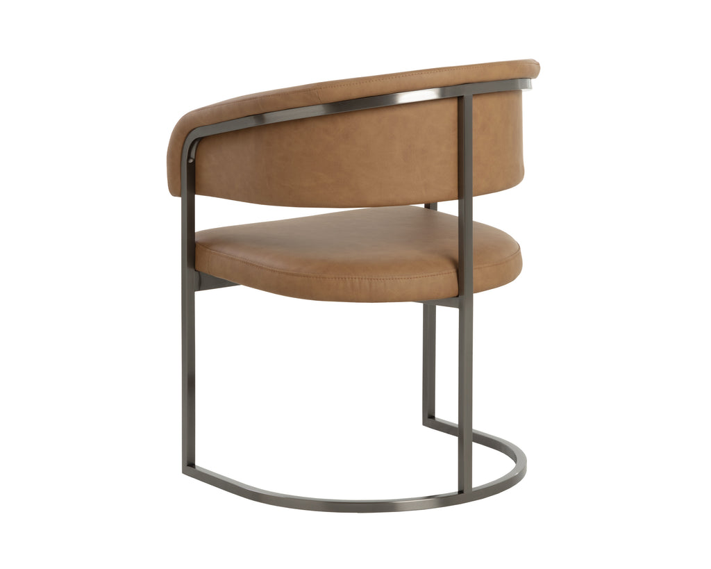 Marris Dining Armchair - Gunmetal - Milliken Cognac