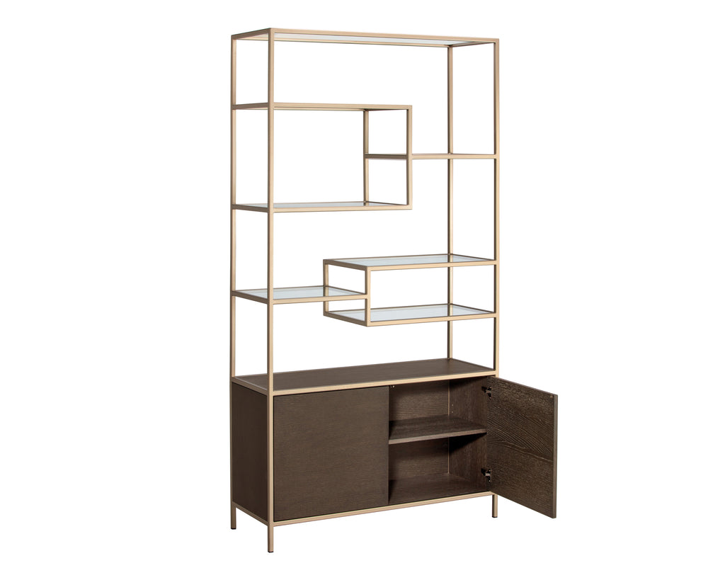 Stamos Bookcase - Gold - Raw Umber