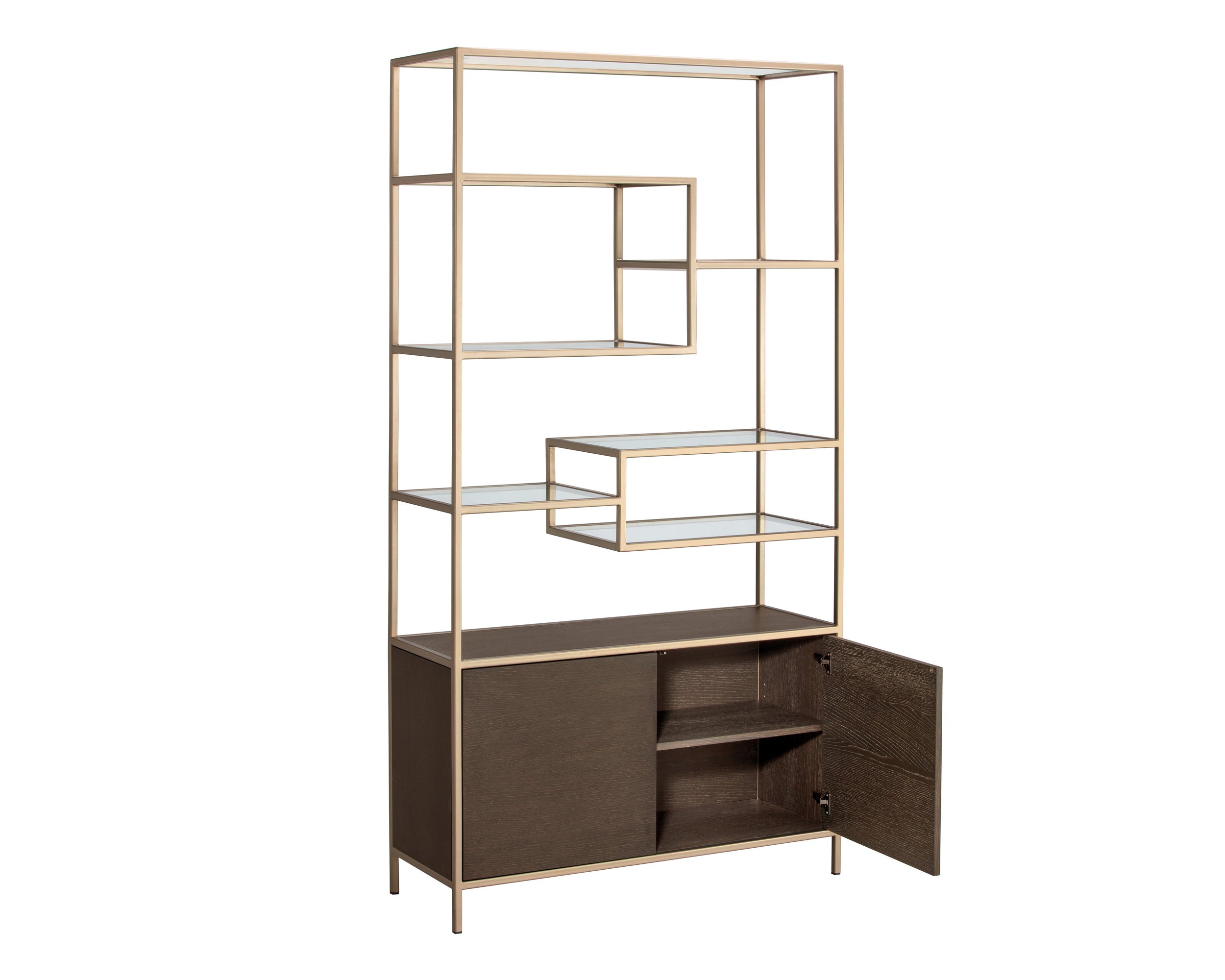 Stamos Bookcase - Gold - Raw Umber