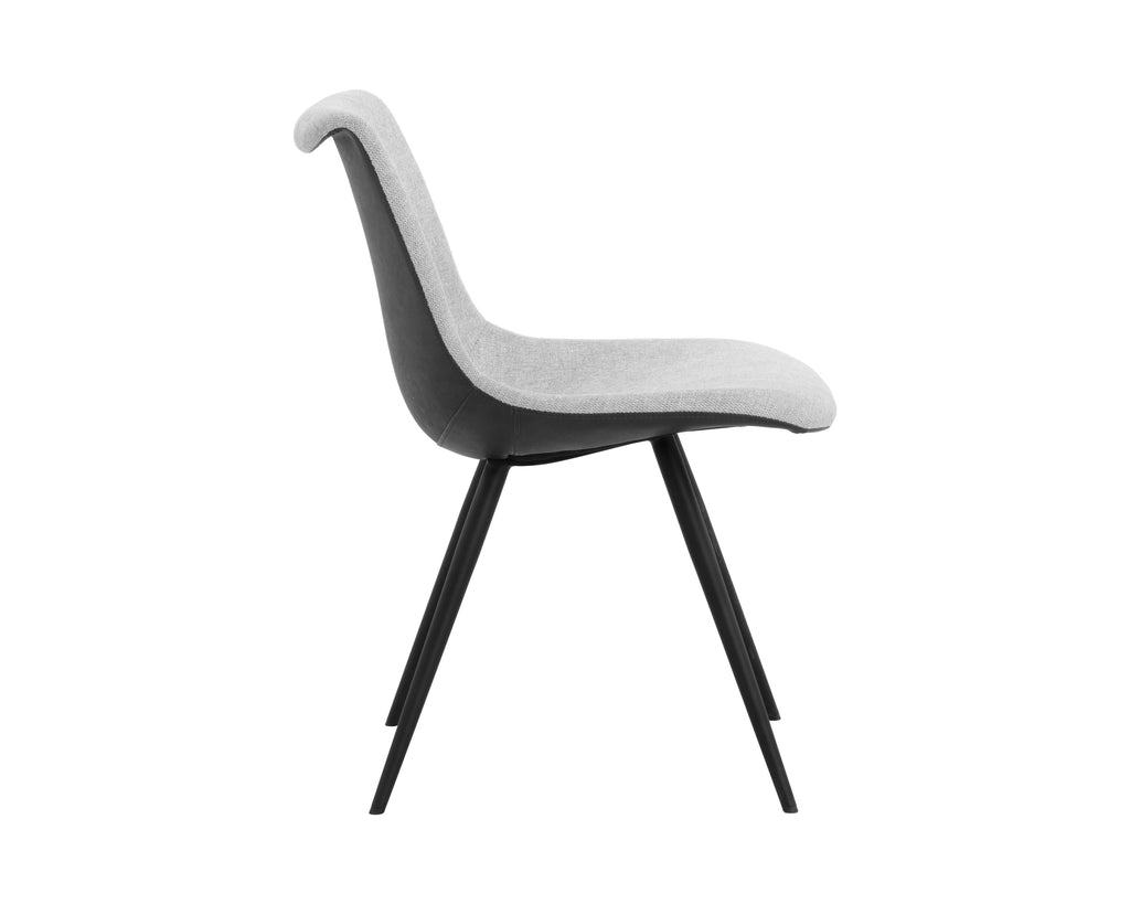 Lipa Dining Chair - Black - Belfast Heather Grey / Rosemary