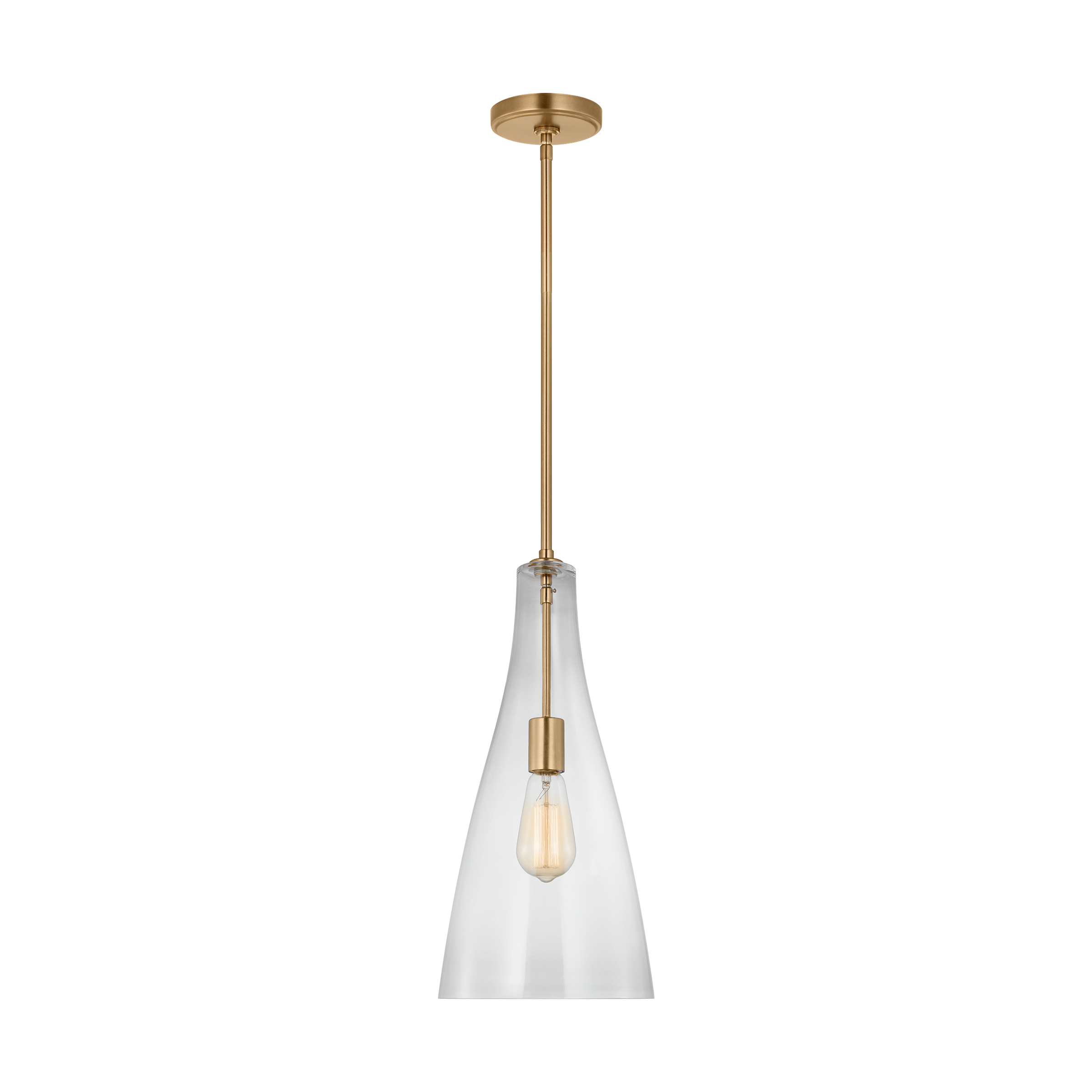 Arilda One Light Pendant | Satin Brass