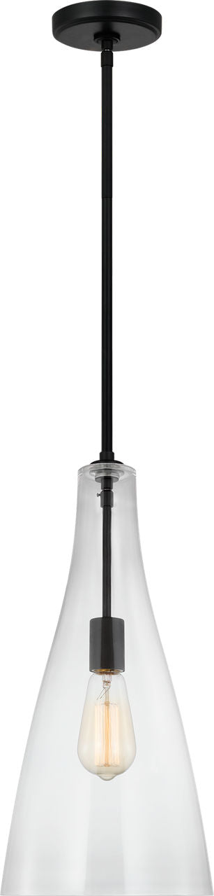Arilda One Light Pendant | Midnight Black Bulbs Included