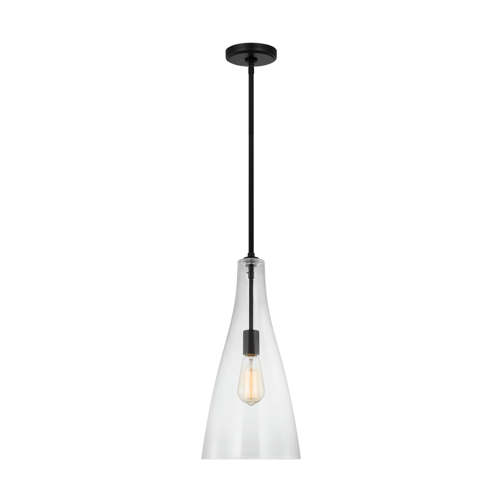 Arilda One Light Pendant | Midnight Black Bulbs Included