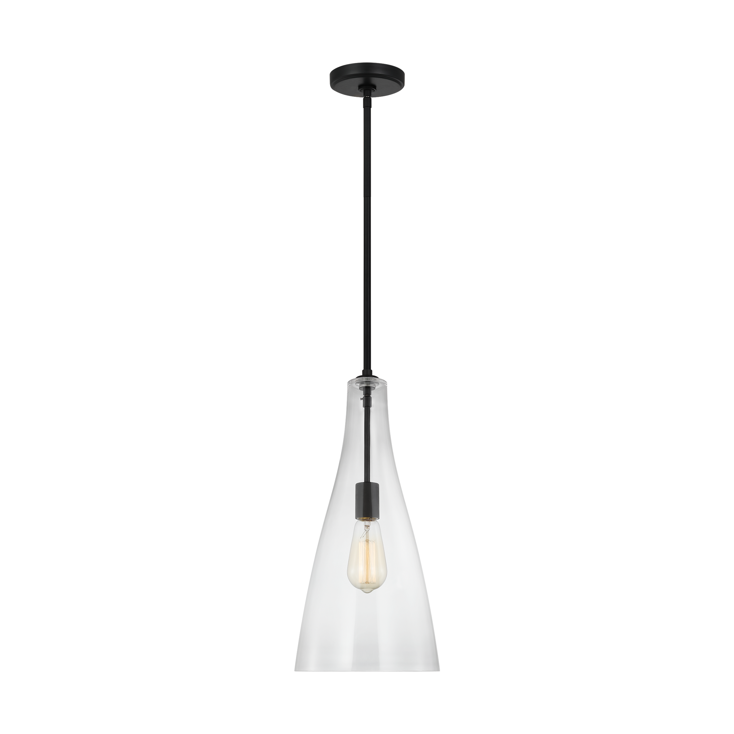 Arilda One Light Pendant | Midnight Black Bulbs Included