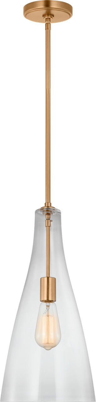Arilda One Light Pendant | Satin Brass Bulbs Included