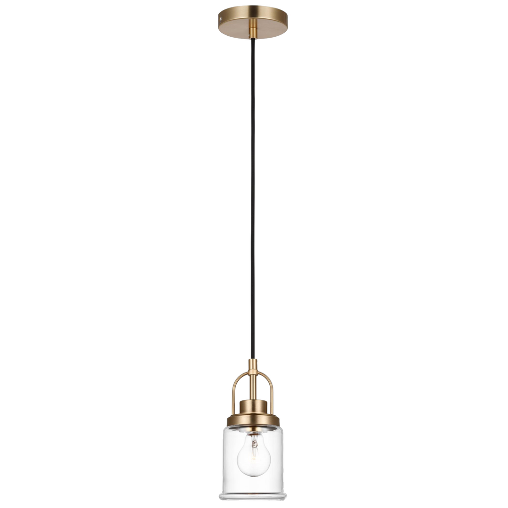 Anders One Light Mini-Pendant Satin Brass Bulbs Inc