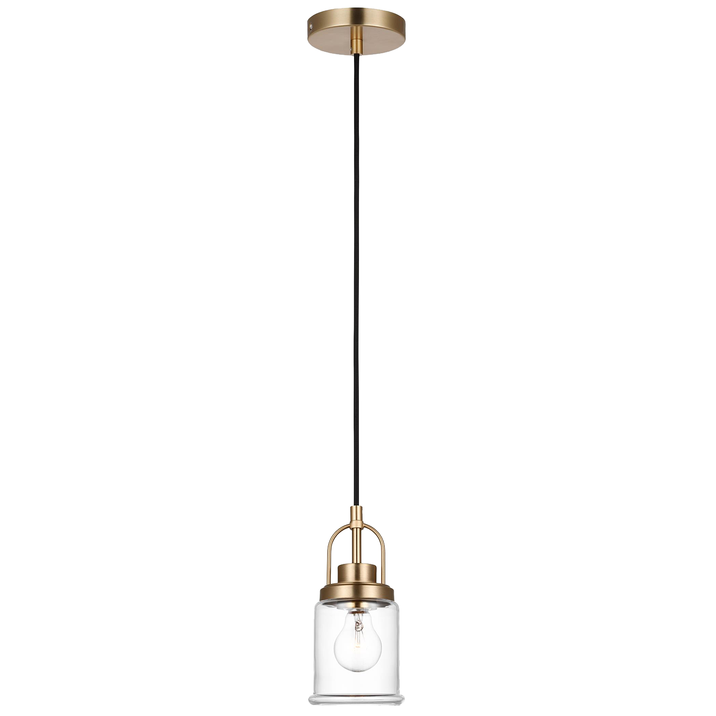 Anders One Light Mini-Pendant Satin Brass Bulbs Inc
