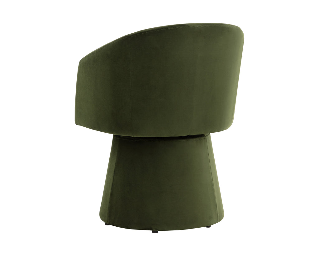 Etta Swivel Dining Armchair - Moss Green