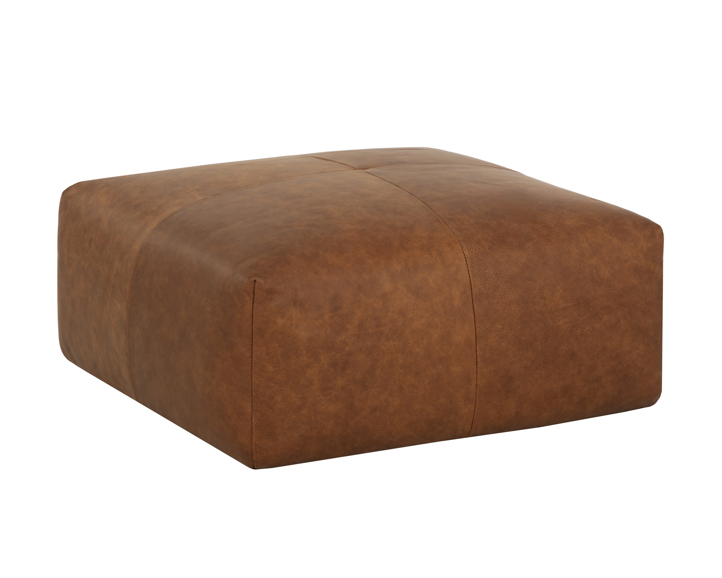 Elio Ottoman - Cognac Leather
