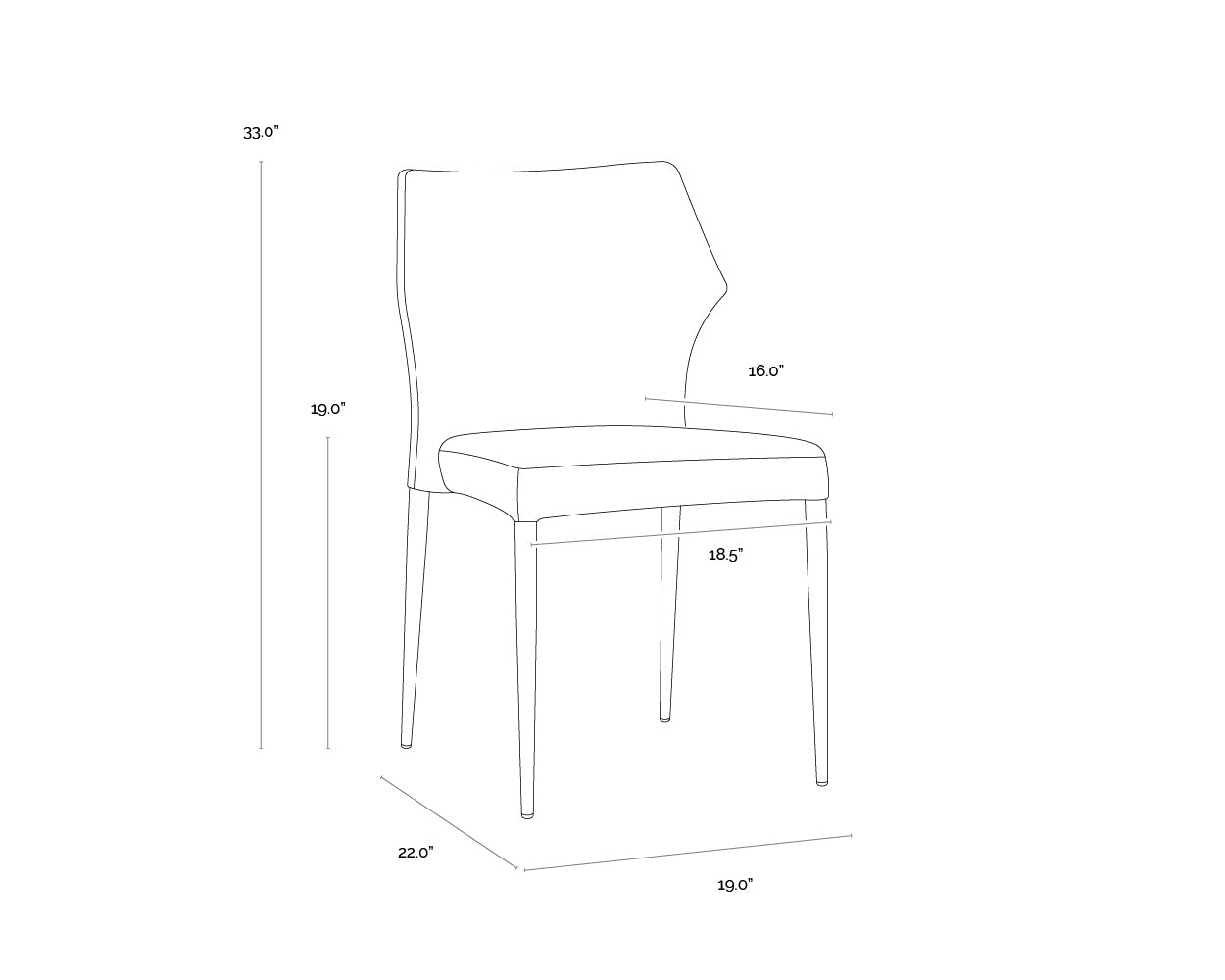 James Stackable Dining Chair - Bounce Stone