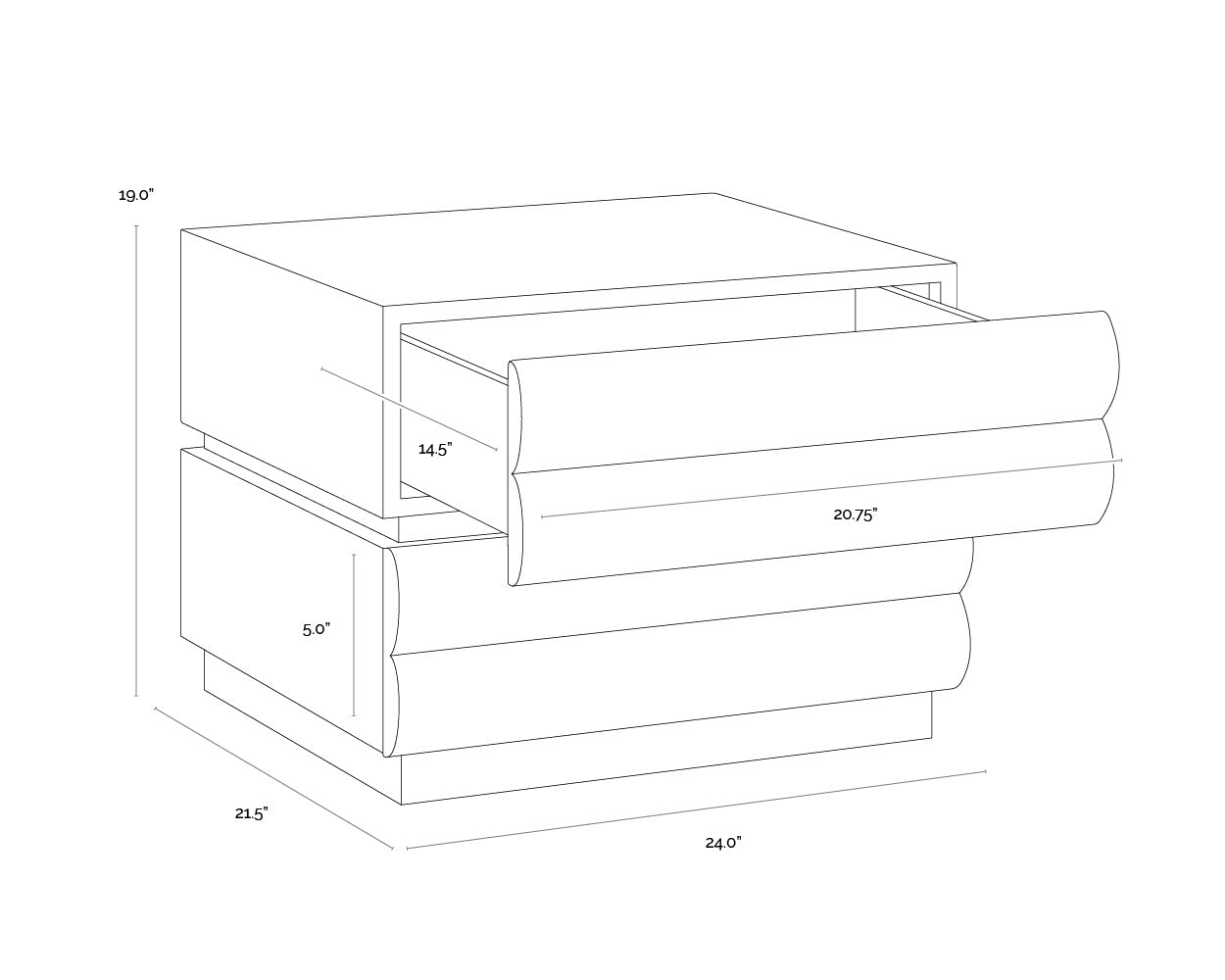 Subira Nightstand - Cream
