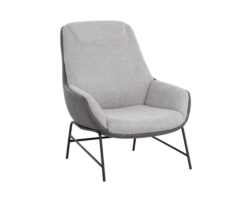 Lucier Lounge Chair - Belfast Heather Grey / Bravo Ash