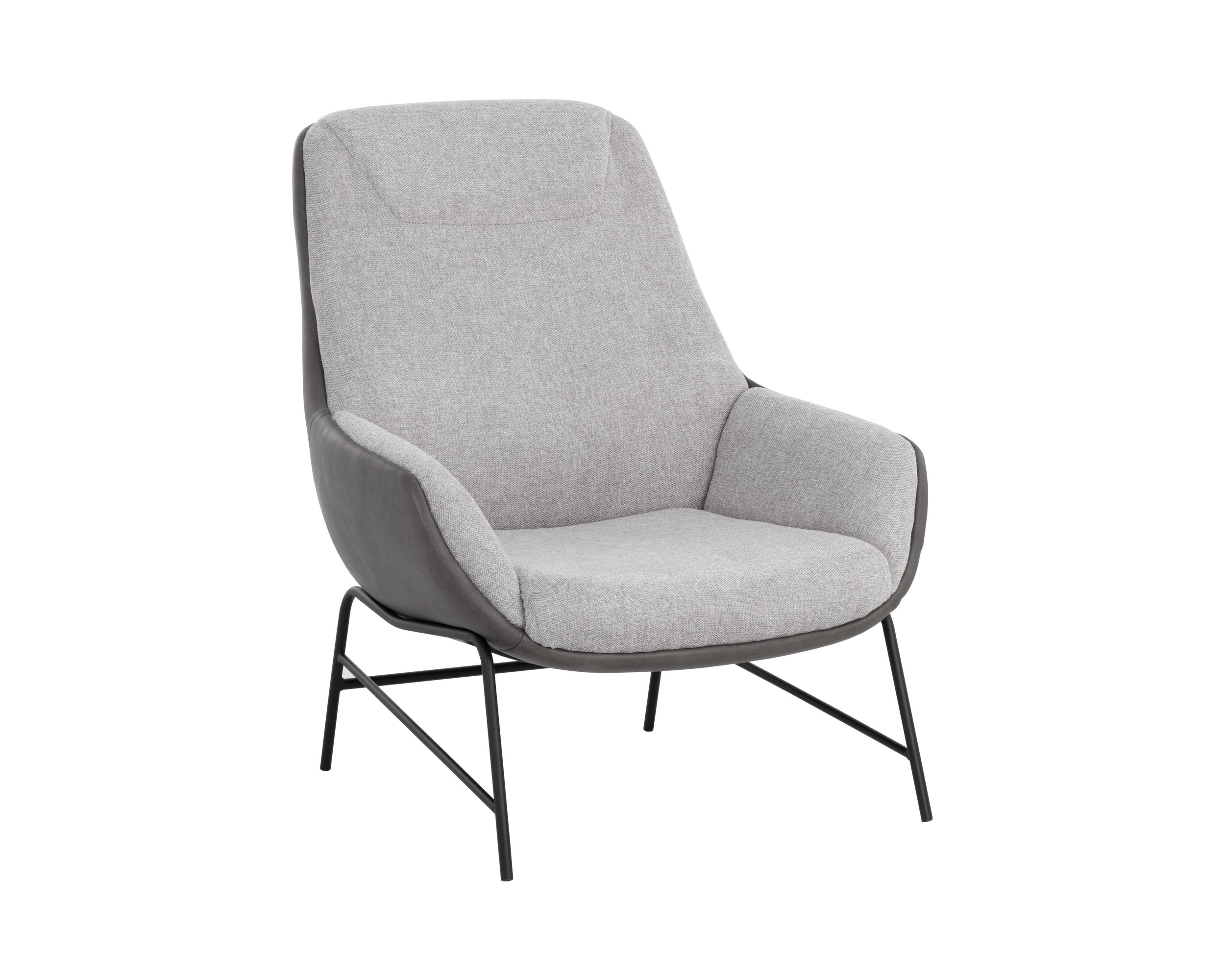 Lucier Lounge Chair - Belfast Heather Grey / Bravo Ash