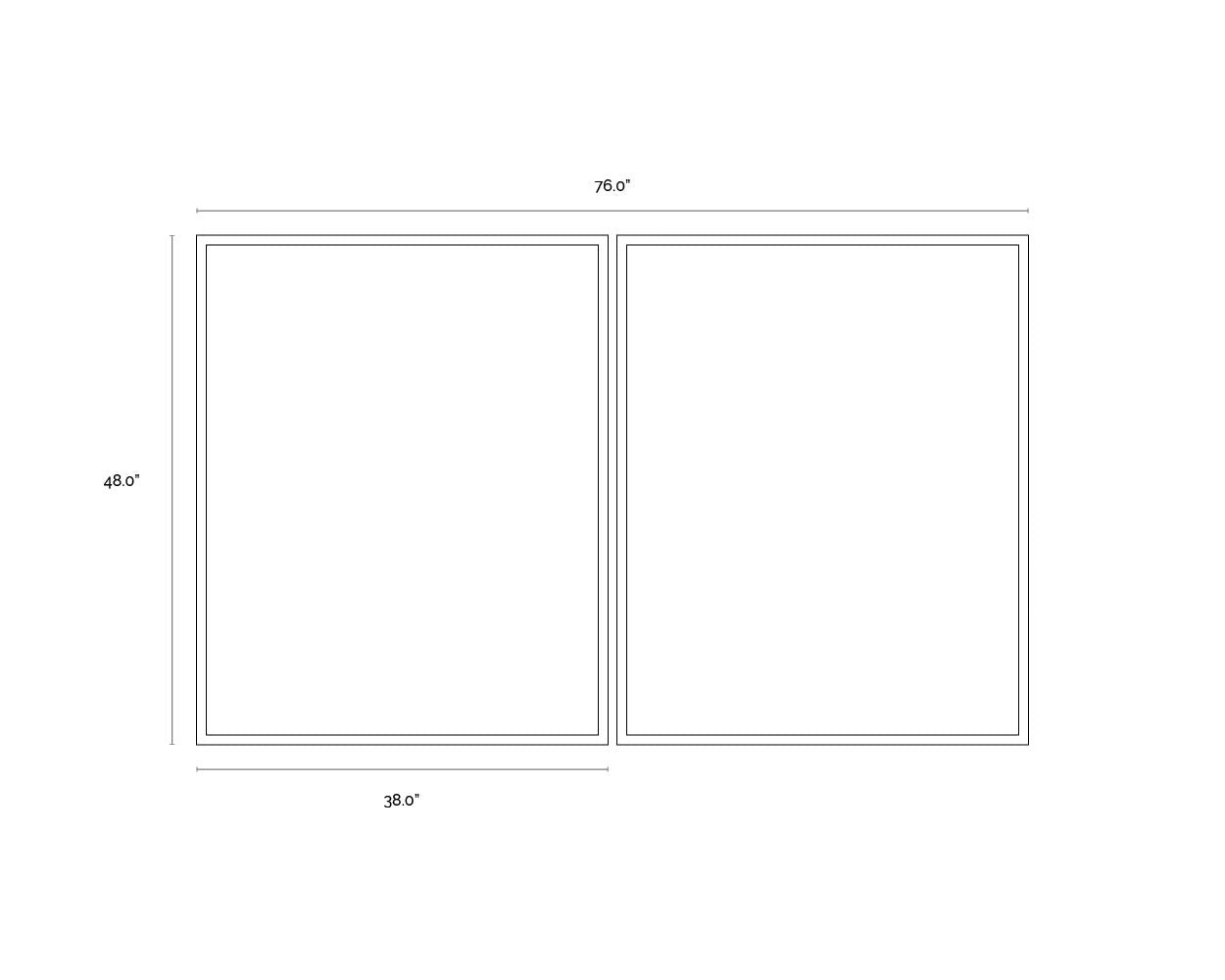 Overprint (Set Of 2) - 38" X 48" - Black Frame
