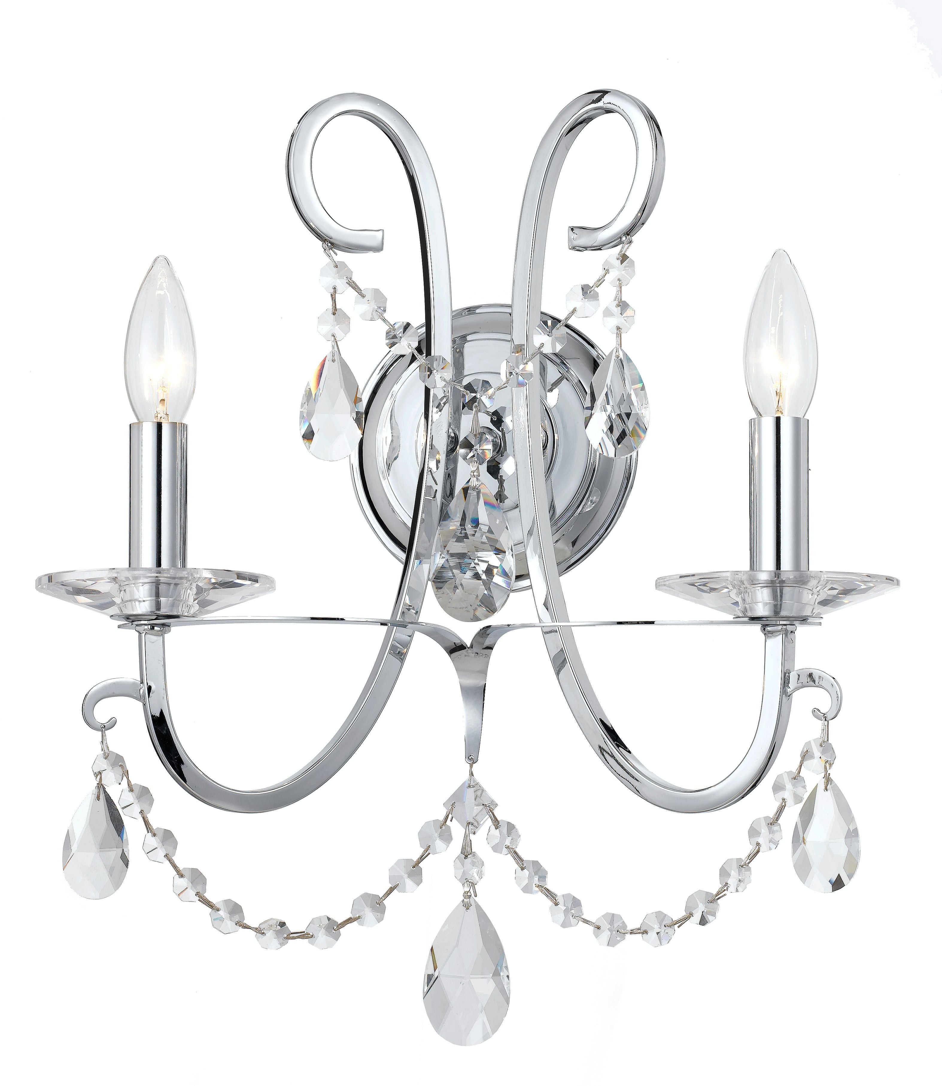 Othello 14'' Swarovski Spectra Crystal Polished Chrome Sconce