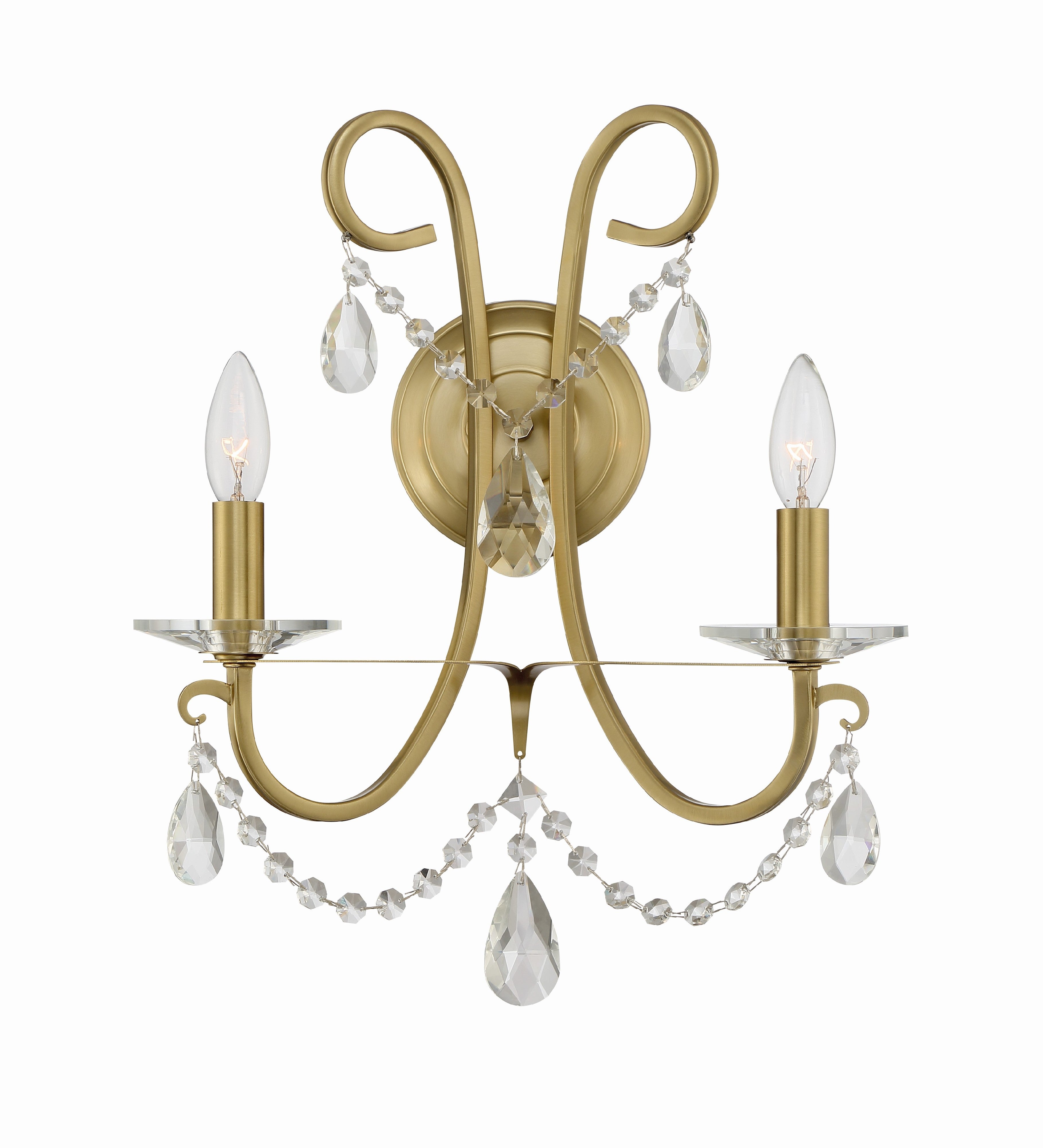 Othello 14'' Swarovski Spectra Crystal Vibrant Gold Sconce
