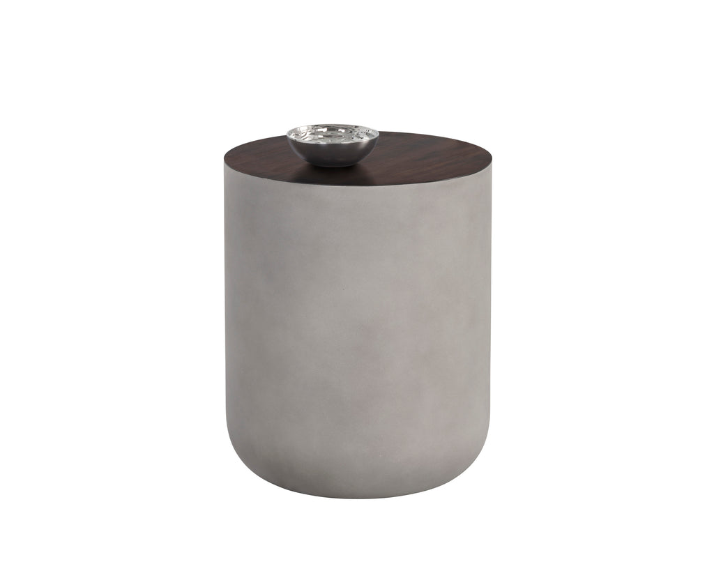 Diaz End Table - Grey - Wood Grain Brown
