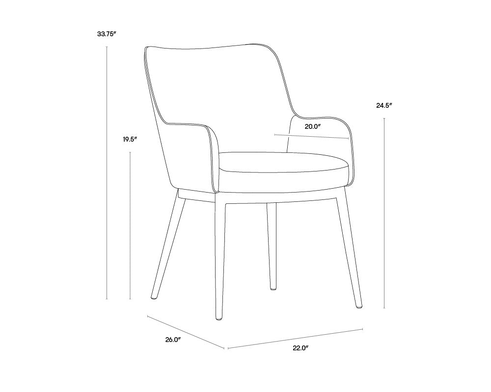 Franklin Dining Armchair - Vintage Blue
