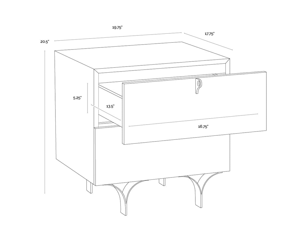 Celine Nightstand - Small - Cream