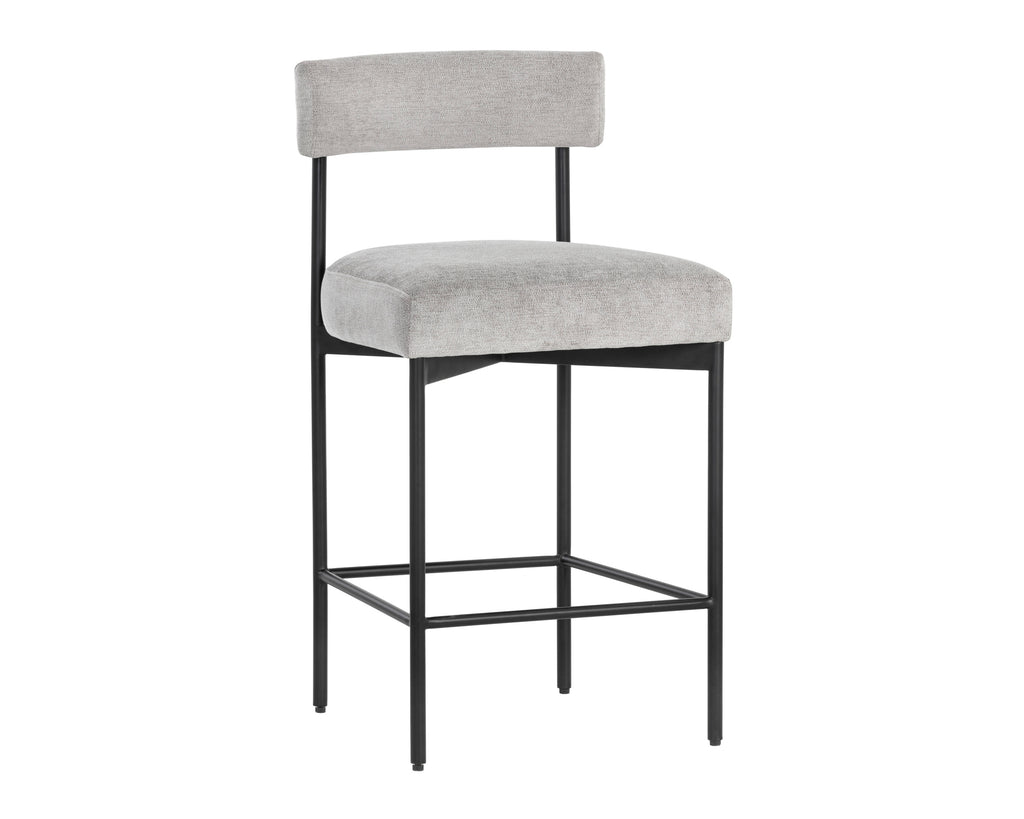 Seneca Counter Stool - Black - Polo Club Stone