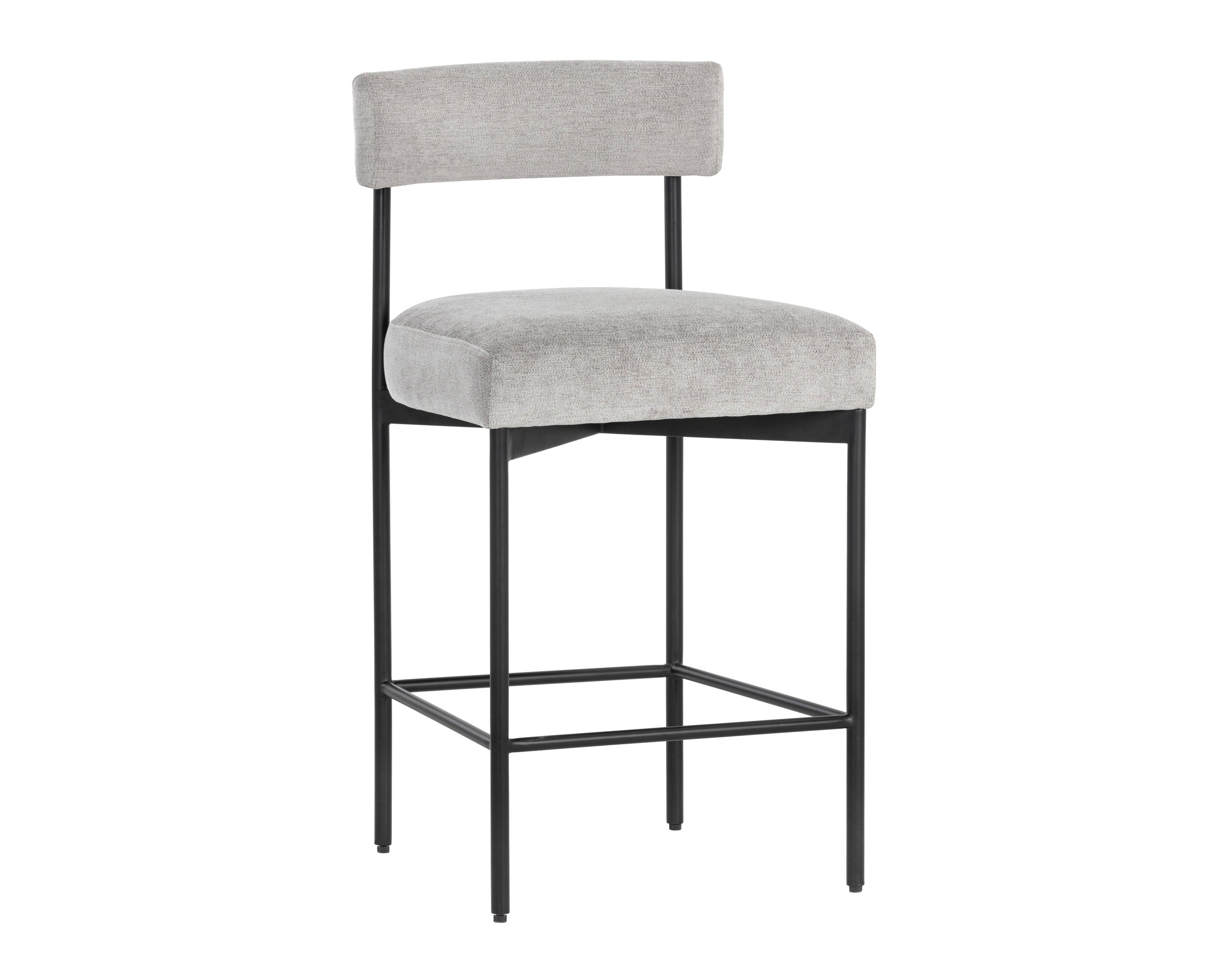 Seneca Counter Stool - Black - Polo Club Stone