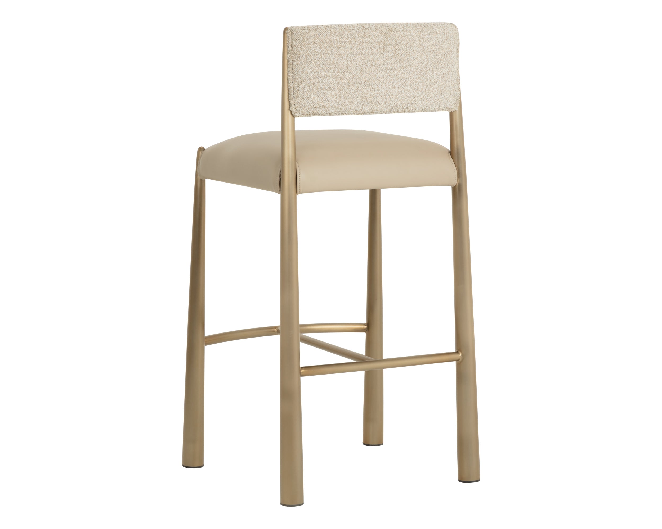Bayard Barstool - Antique Brass - Napa Beige / Santa Cruz Oatmeal