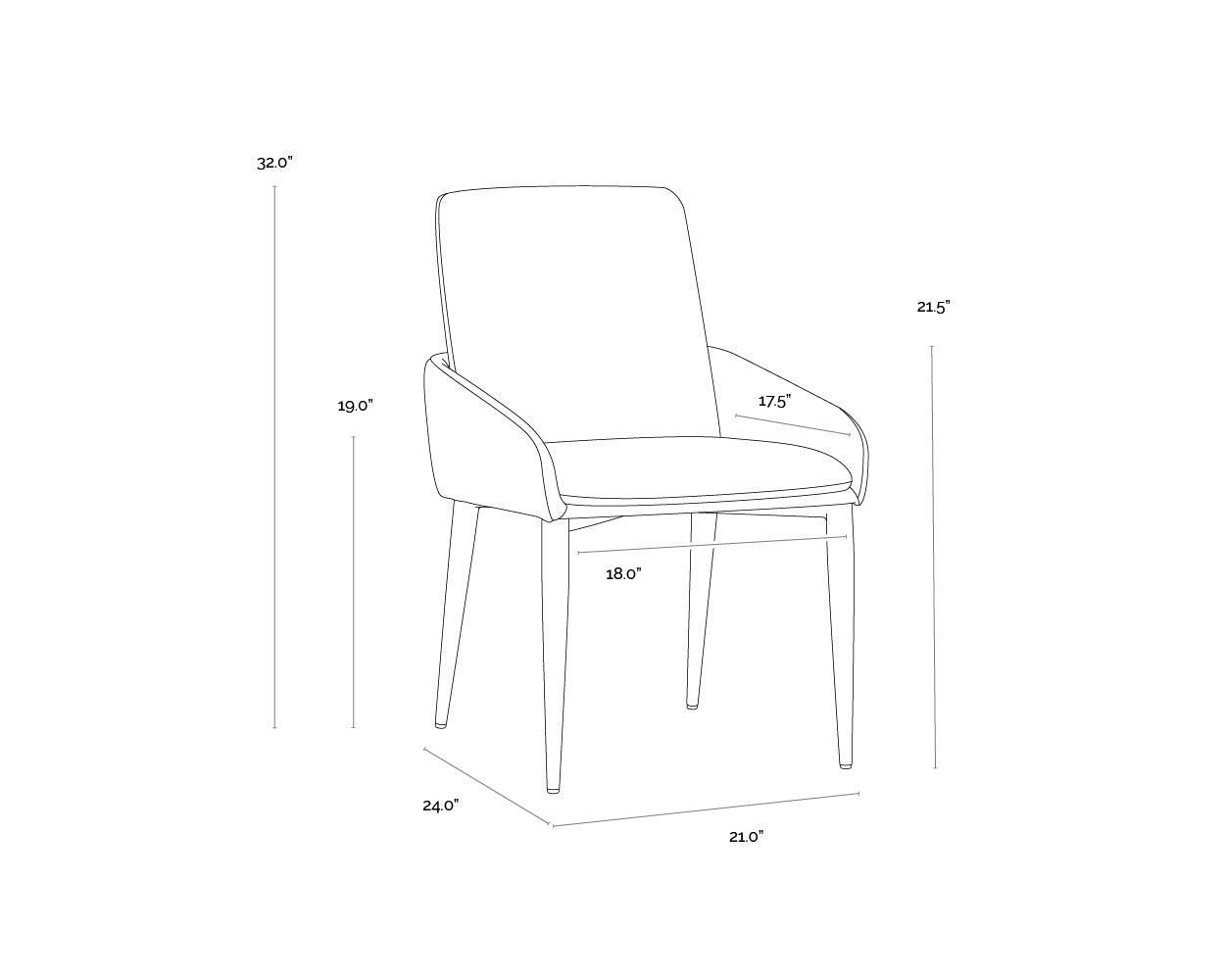 Carlo Dining Armchair - Dillon Thunder