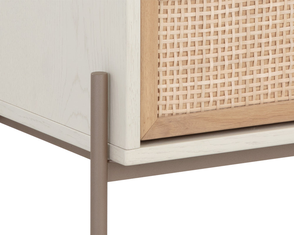 Avida Nightstand - Champagne Gold - Cream/Natural