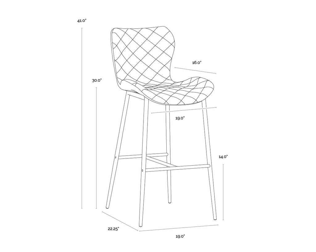Lyla Barstool - Antique Black