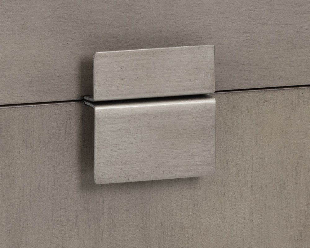 Jade Nightstand - Antique Silver - Ash Grey